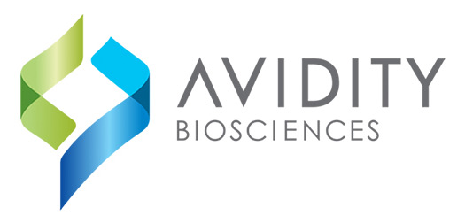 blue and green logo for Avidity Biosciences